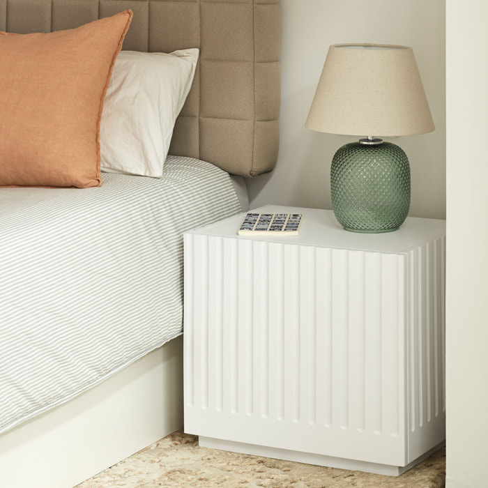 Mesita de noche Doric 1 cajón blanco e interior crema