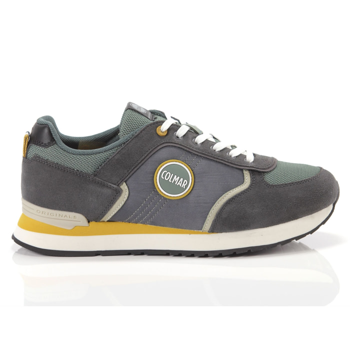 Sneakers Colmar Travis Block Dk Gray Sage Green Ochre Grigio