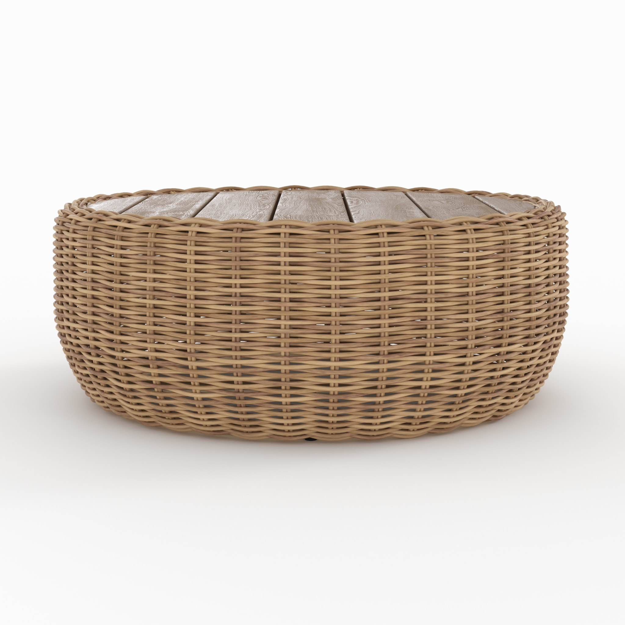 Table basse de jardin en rotin synthétique et bois - Sky