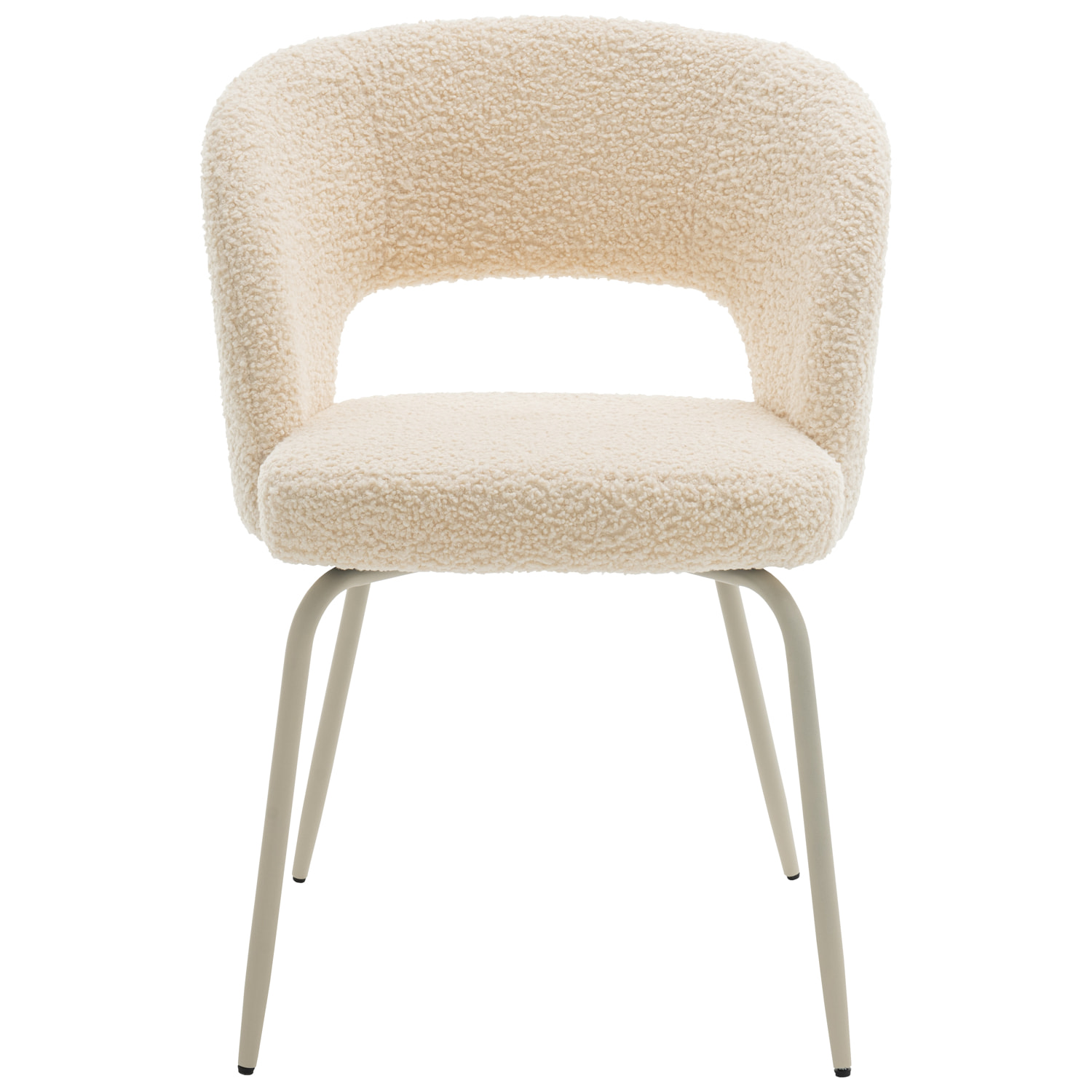 Lot de 2 chaises en tissu boucle beige FLAVIA