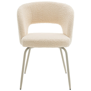 Lot de 2 chaises en tissu boucle beige FLAVIA