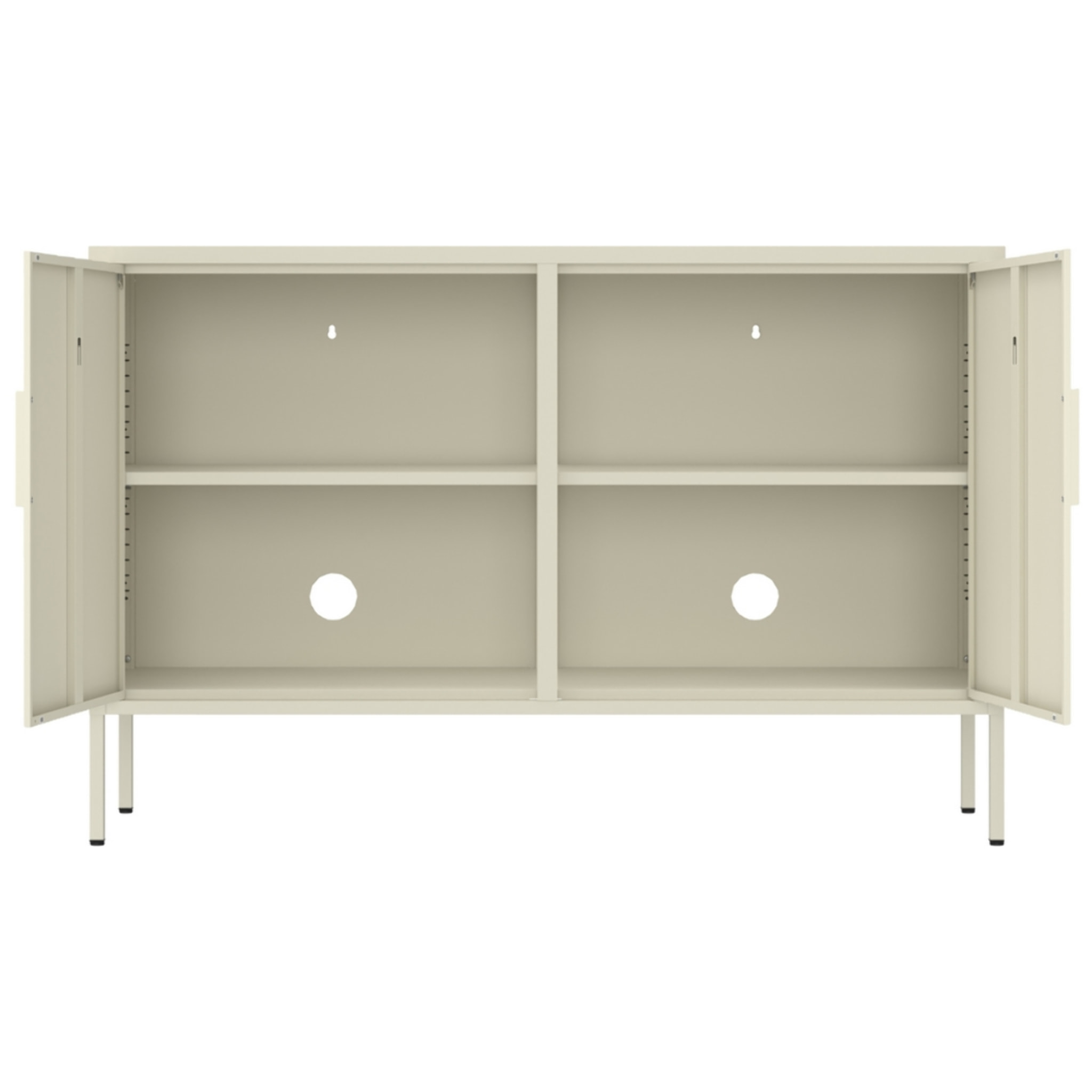 Credenza in metallo 2 ante 100x40x72cm avorio - Pop