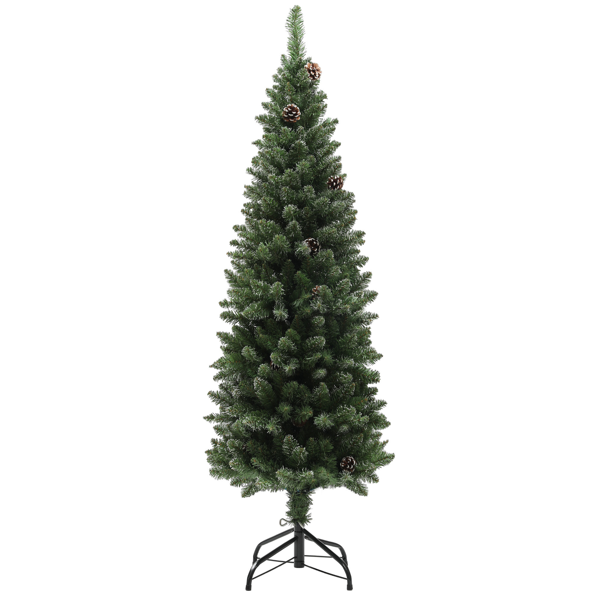 Árbol de Navidad 150 cm Árbol de Navidad Artificial con 395 Ramas 30 Piñas y Soporte de Metal Árbol Navideño para Salón Interior Verde