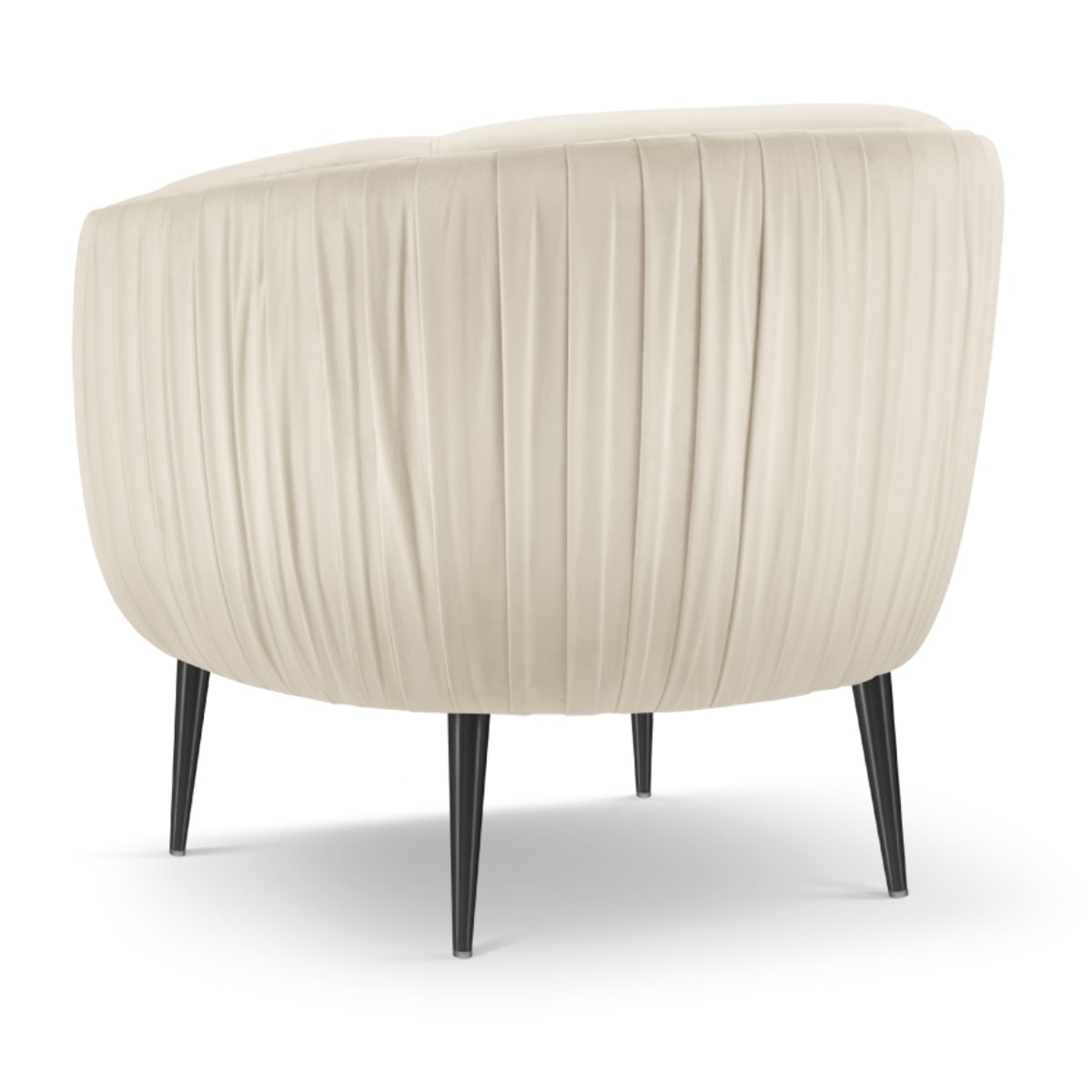 Fauteuil "Cyrille" en velours beige clair