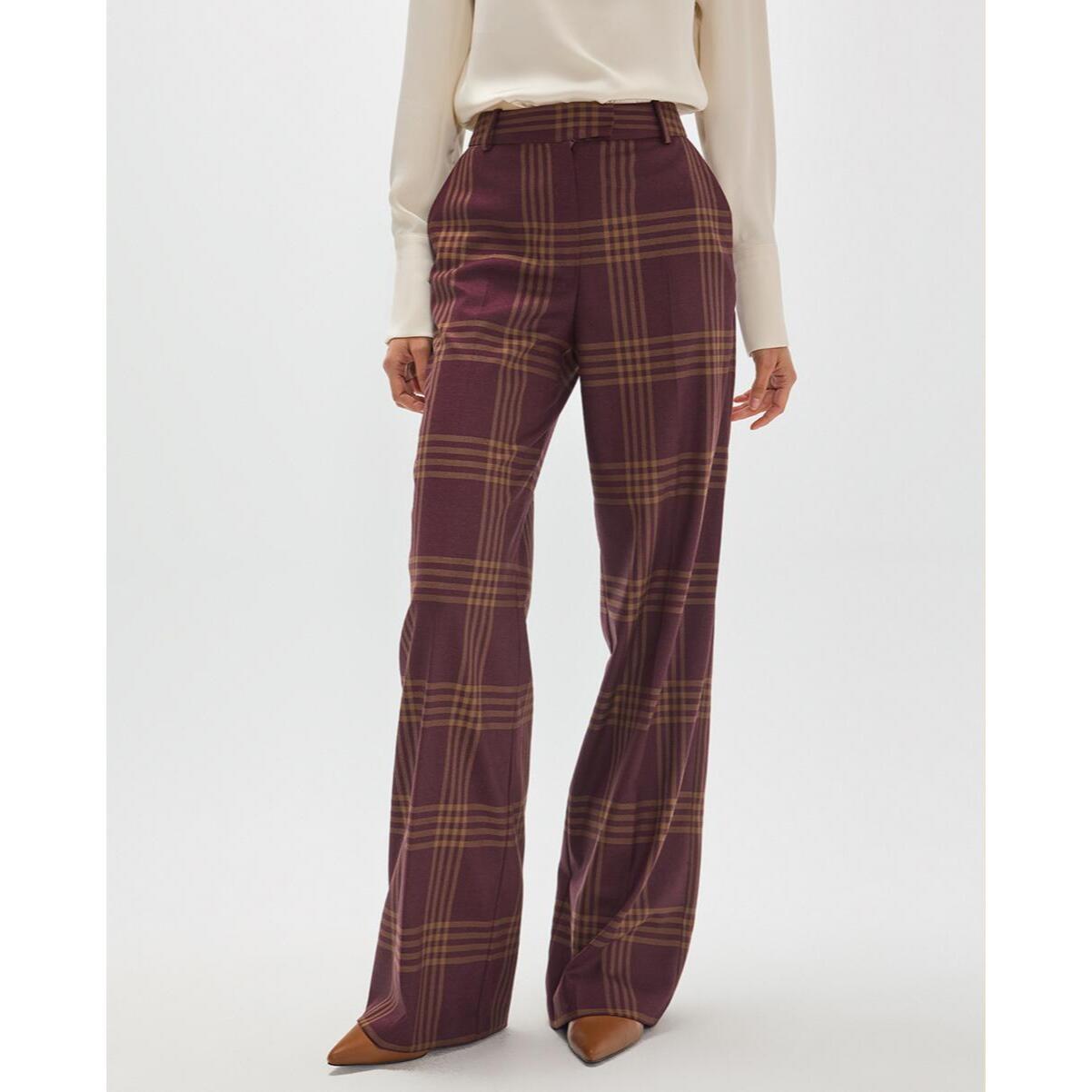 Pantaloni a quadri a gamba dritta