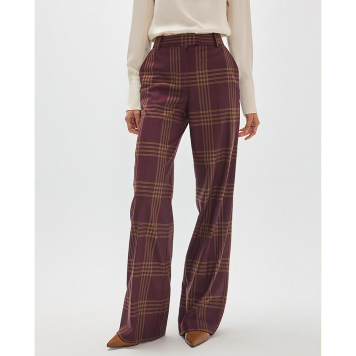 Pantaloni a quadri a gamba dritta