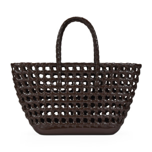 Bolso tote marrón de plástico
