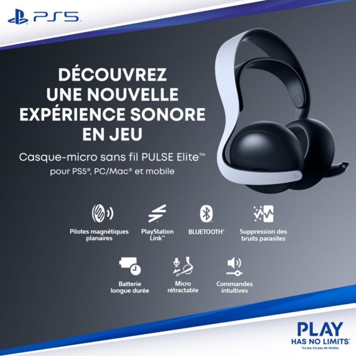 Casque gamer SONY Pulse Elite PS5 V2