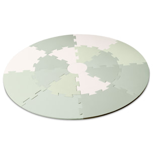 Alfombra infantil GREEN PLAYMAT redonda espuma EVA diseño puzle verde