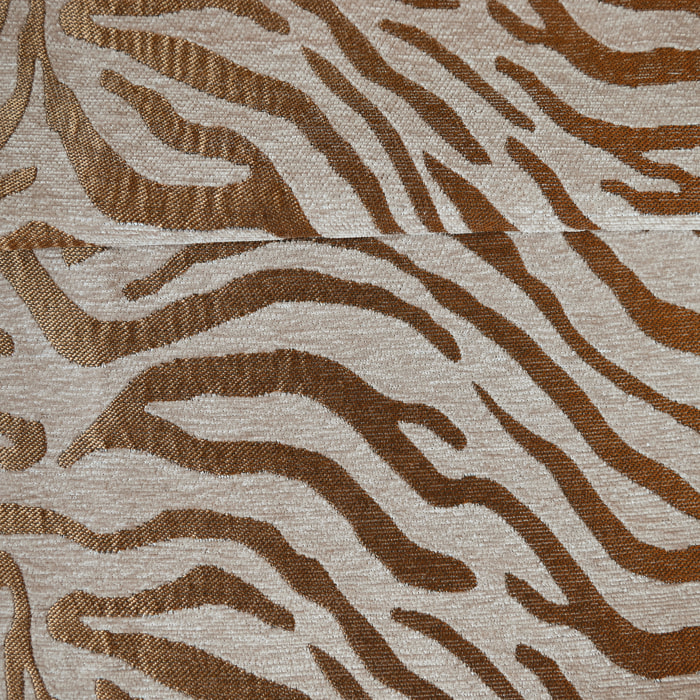 Tissu jacquard chenille motif zèbre - Jaune Ocre