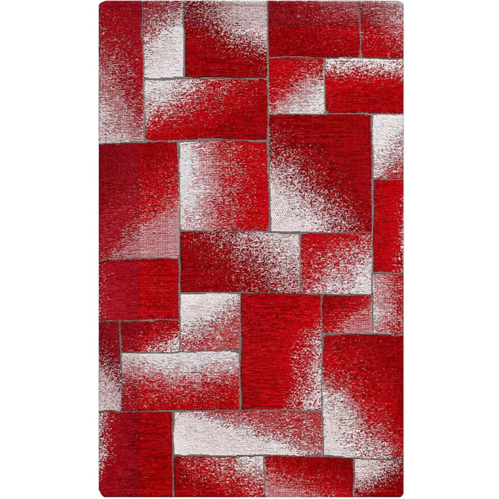 Tappeto Soggiorno Geometrico Rosso
