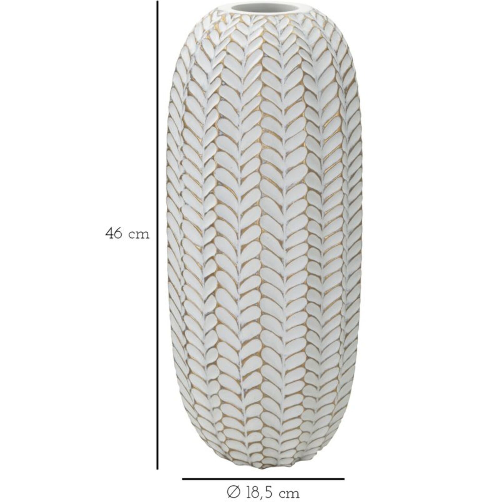 VASO RESINA LEAF CM Ø 18,5X46