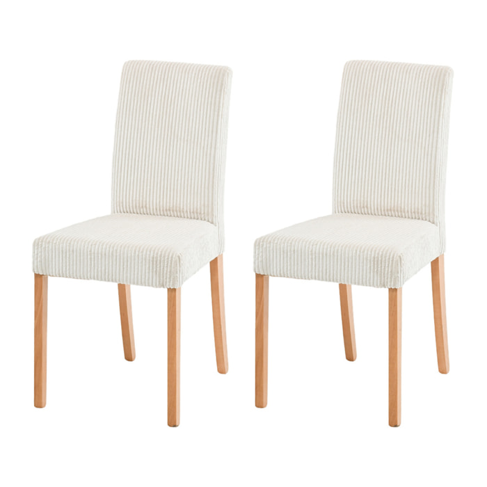 Gemma - lot de 2 chaises - en velours côtelé - Beige