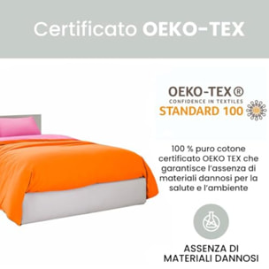 Intrecci Parure Copripiumino Bicolore 100% Cotone 255x240,Matrimoniale