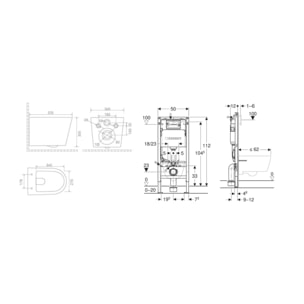 Duofix Pack WC bâti-support + WC suspendu sans bride avec abattant SoftClose Ceramia + plaque blanche (GEBCE14WT05-FR)