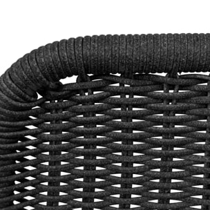 Fauteuil relax et repose pied aluminium et corde  LAGUNA