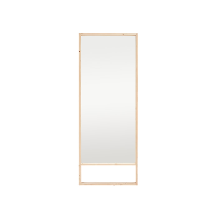 Miroir effet bois massif ton naturel en différentes tailles