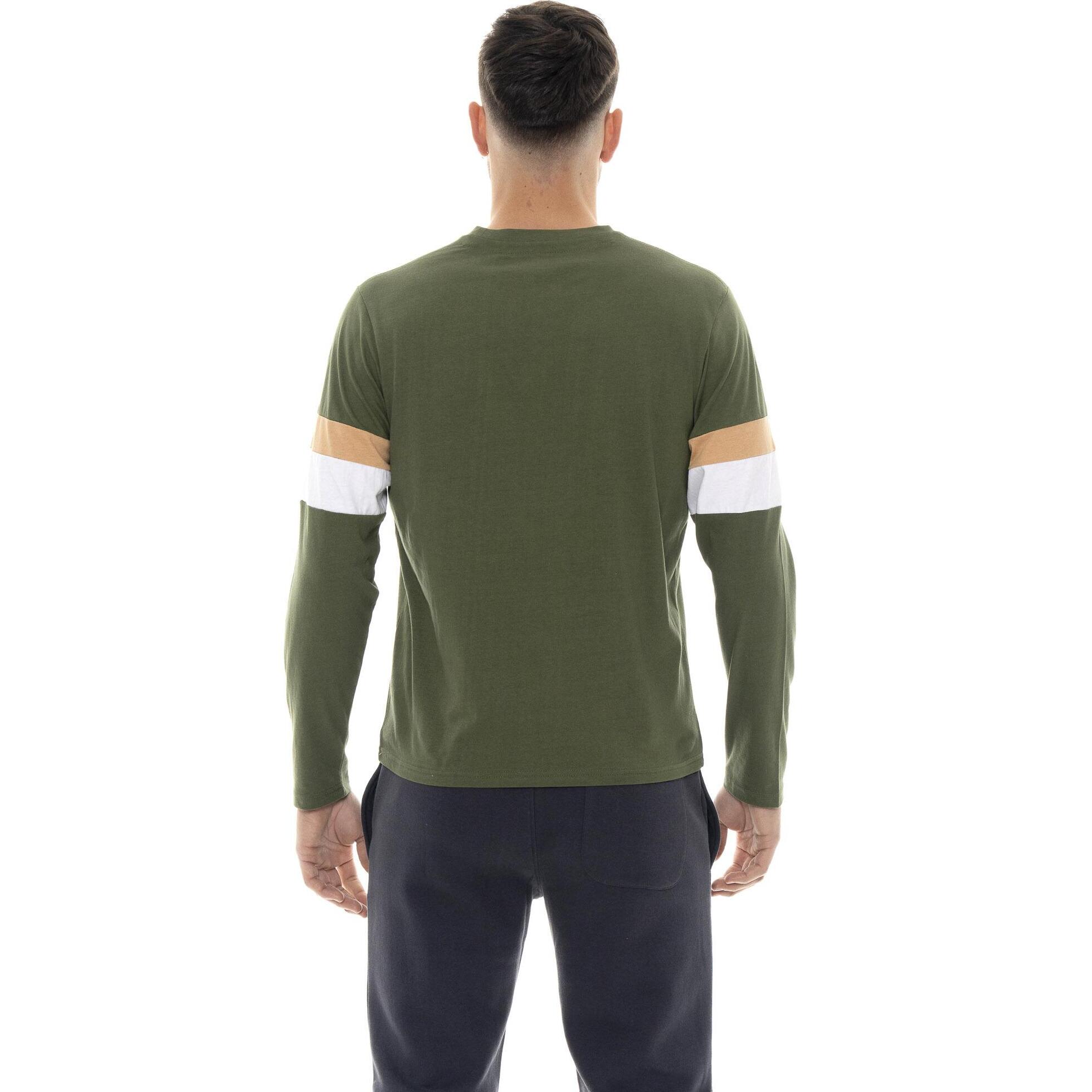 T-shirt uomo a manica lunga, logo piccolo Leone 1947 Color Block