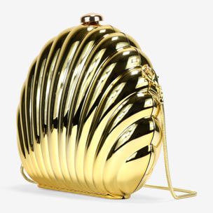 Bolso de mano concha dorada de metal