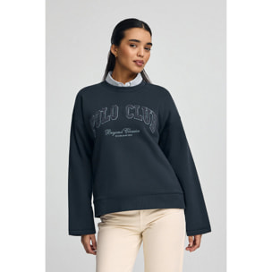 Sudadera azul marino de corte holgado con logo Established 2012 Polo Club