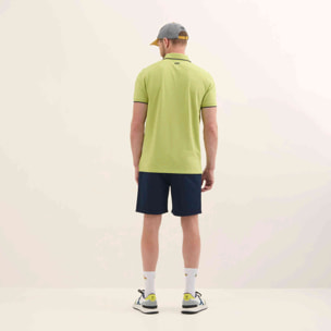 Polo de Manga Corta Piqué Algodón Orgánico Detalles Contraste LIFESTYLE POLO SLAM LIME