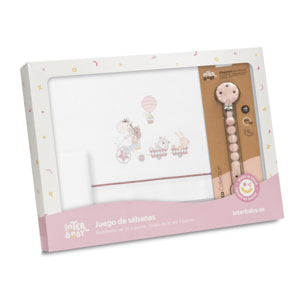 Sábanas Cuna Jirafa Bicicleta & Chupetero