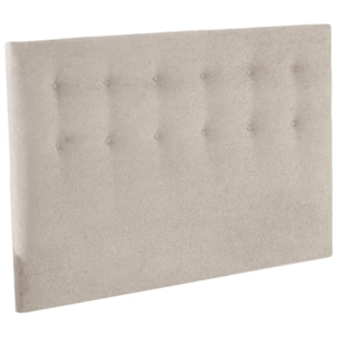 Tête de lit capitonnée EDEN crème, chenille bouclettes