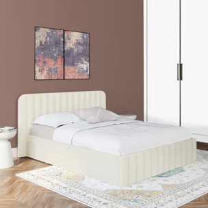 Lit coffre Valentina 160x200cm tissu bouclette
