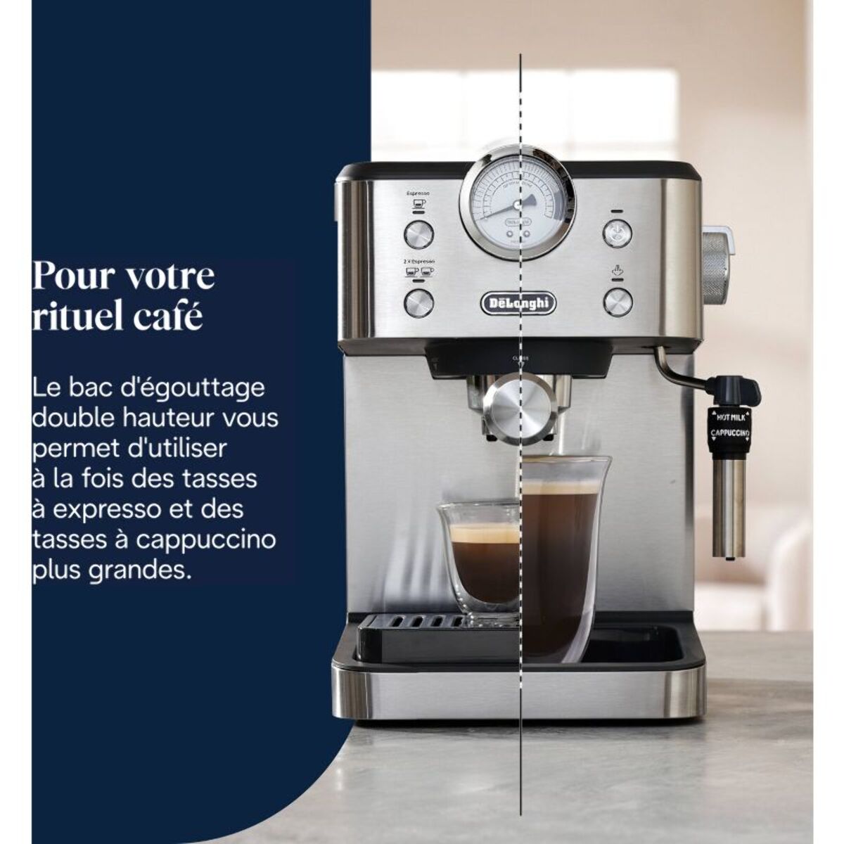 Machine à expresso DELONGHI Linea Classic EM450.M Argent