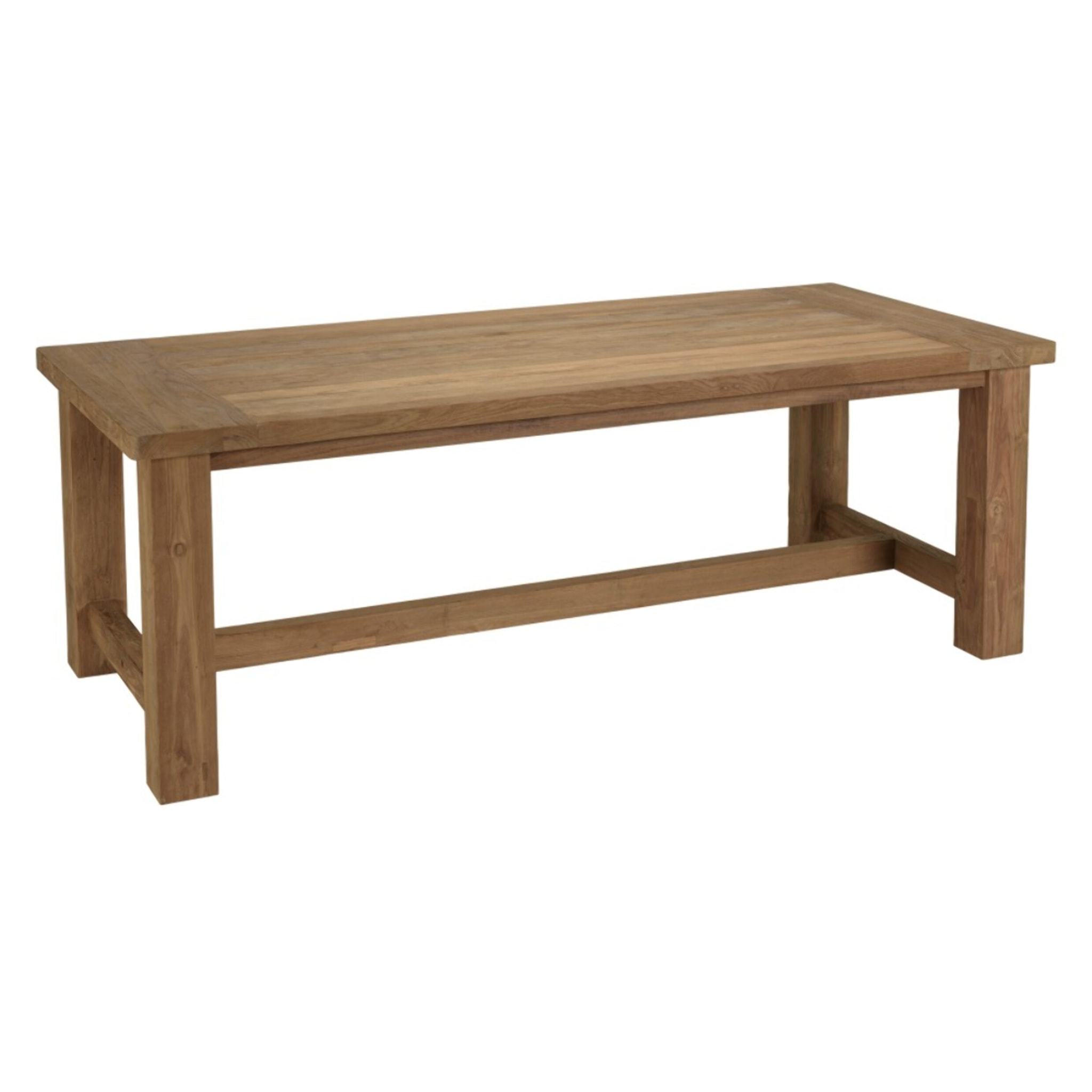 KALLY - Ensemble de jardin, table rectangle en bois teck recyclé et rotin synth. 6 pers