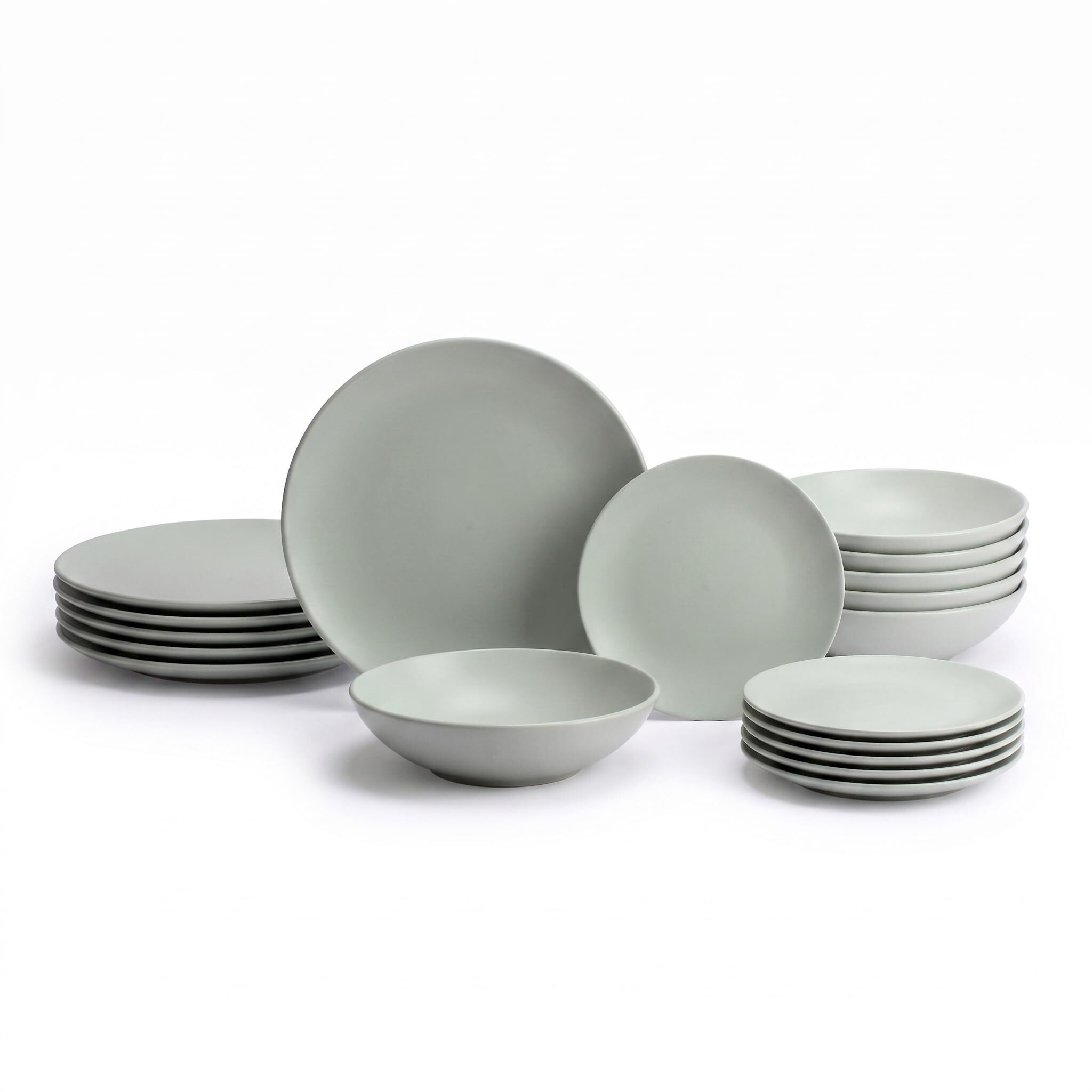 Servizio piatti 18 pezzi in ceramica - SALVIA