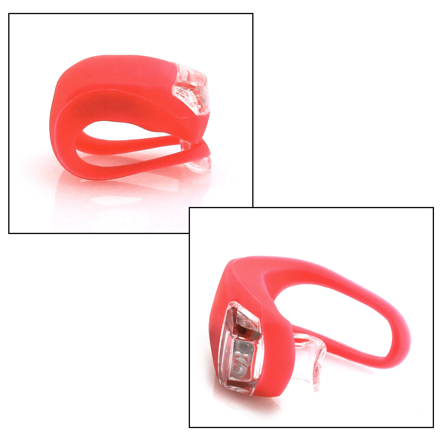 Lanterna Myrto per barra di bicicletta, con 2 led e 3 posizioni di illuminazione.