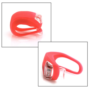 Lanterna Myrto per barra di bicicletta, con 2 led e 3 posizioni di illuminazione.