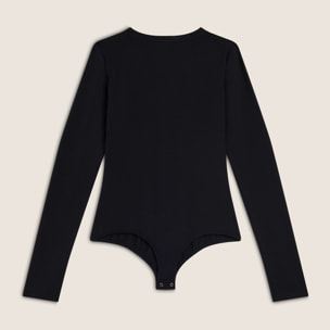 Body scollo quadrato in jersey decorato da strass