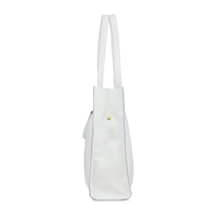 Borse Donna colore Bianco-in pelle Made in Italy 33x38x15cm