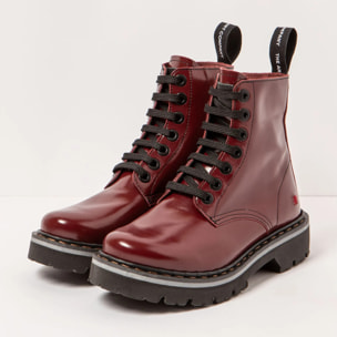 Botines 1166 NAPPA SHINNY BURDEOS / MARINA color Burdeos