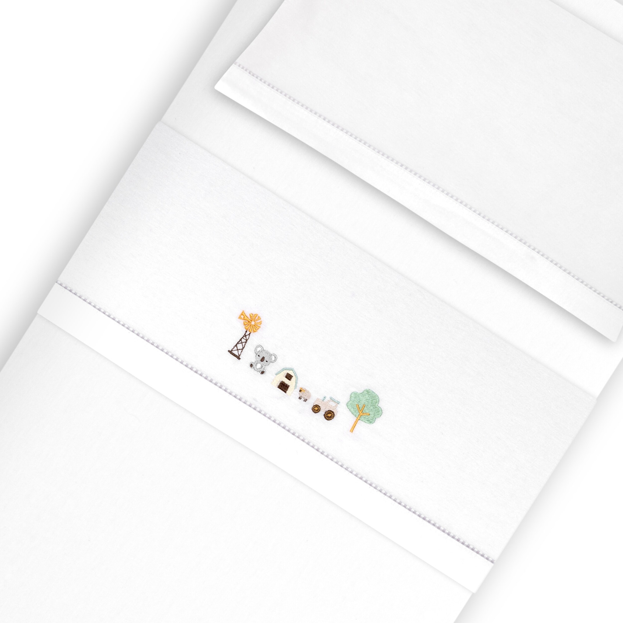 Triptico Cuna Franela Granja Koala Bco/Verde