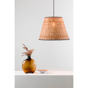 SUMBA Lampe suspension noire/rotin