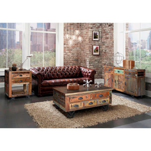 Mesa de centro - madera reciclada - 90x90x40cm