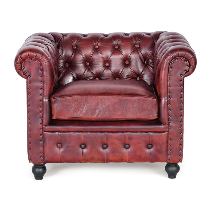 Sillón de Piel 96 Cm Estilo Chester