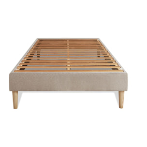 Ensemble Matelas Le Délicat - 26cm - Ressorts ensachés et mémoire de forme - Technologie hybride, fabrication responsable. - Sommier kit Beige