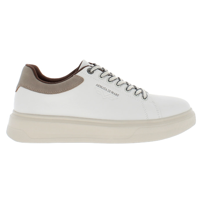 Armata di Mare Scarpe Uomo Court Maxi Sneakers Casual con Soletta Rimovibile in Memory Foam AMU W24M609 Off White Beige
