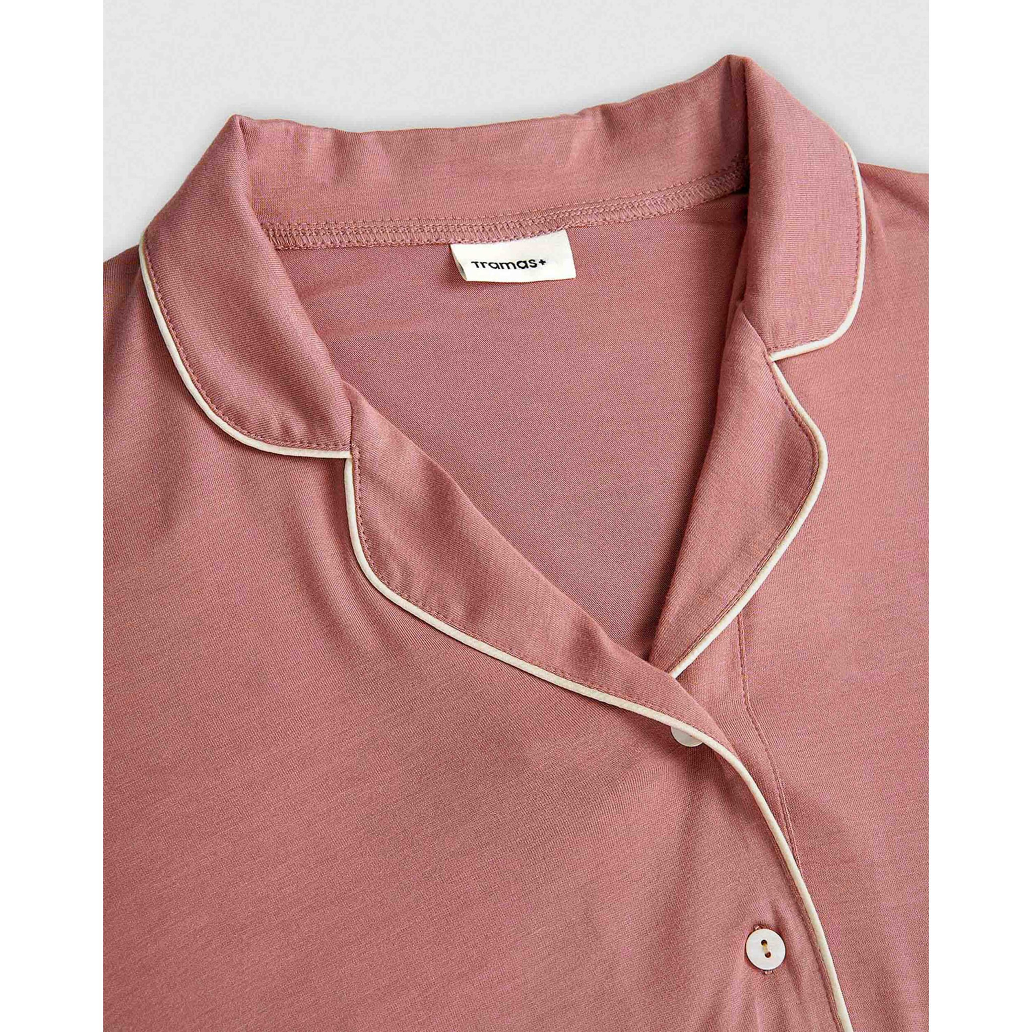 Camisón camisero viscosa punto rosa malva