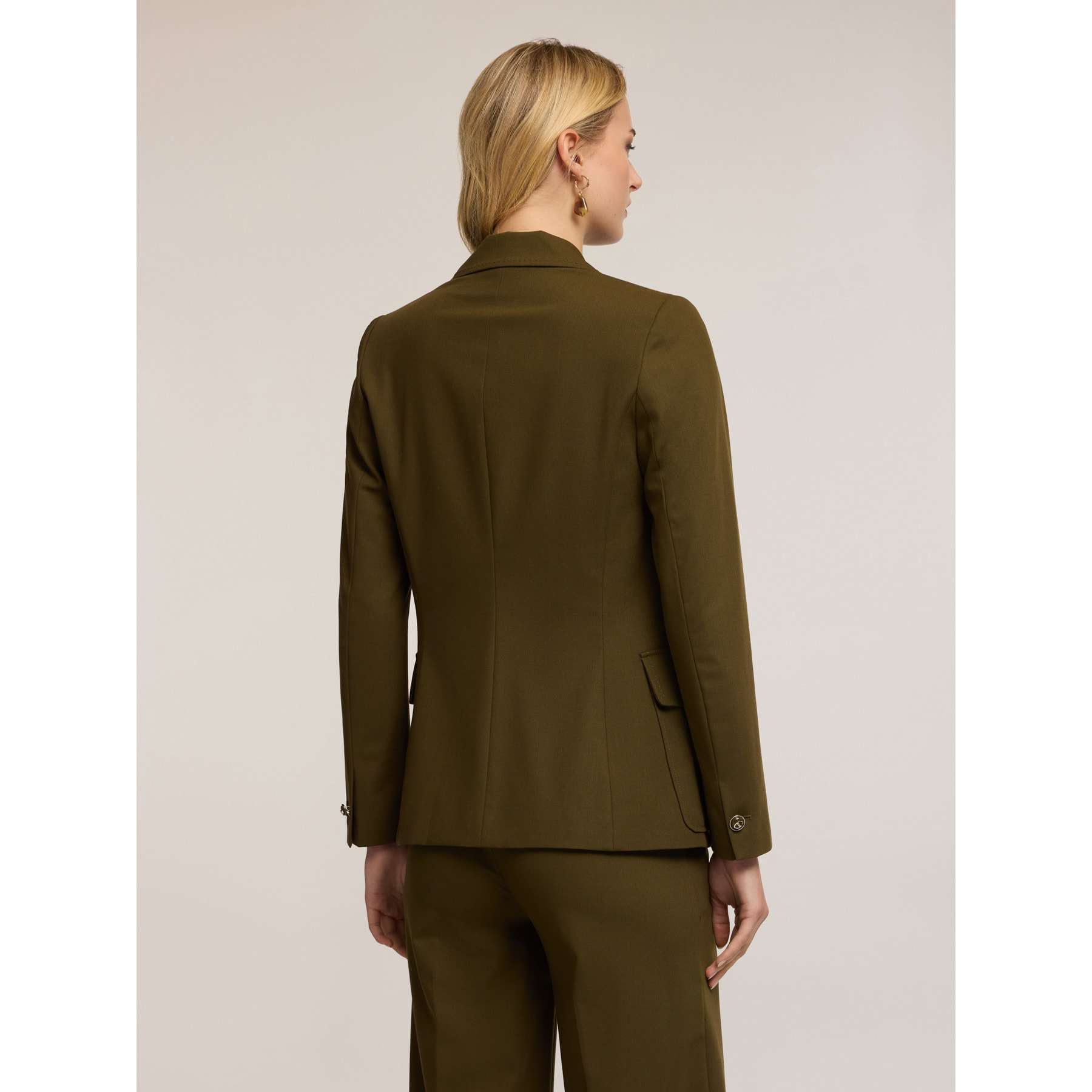 Motivi - Blazer military in flanella misto lana - Verde militare