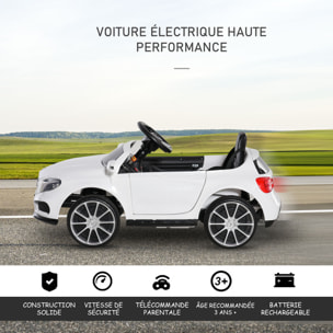 Voiture véhicule électrique enfant 6 V 7 Km/h max. télécommande effets sonores + lumineux Mercedes GLA AMG blanc