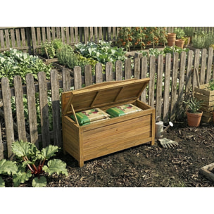 Banc coffre de jardin en bois "Ben" - 90 x 33 x 60 cm - Marron