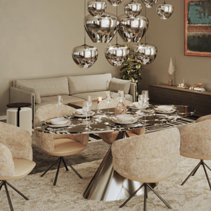 Chaise avec accoudoirs pivotante Tasty taupe Kare Design