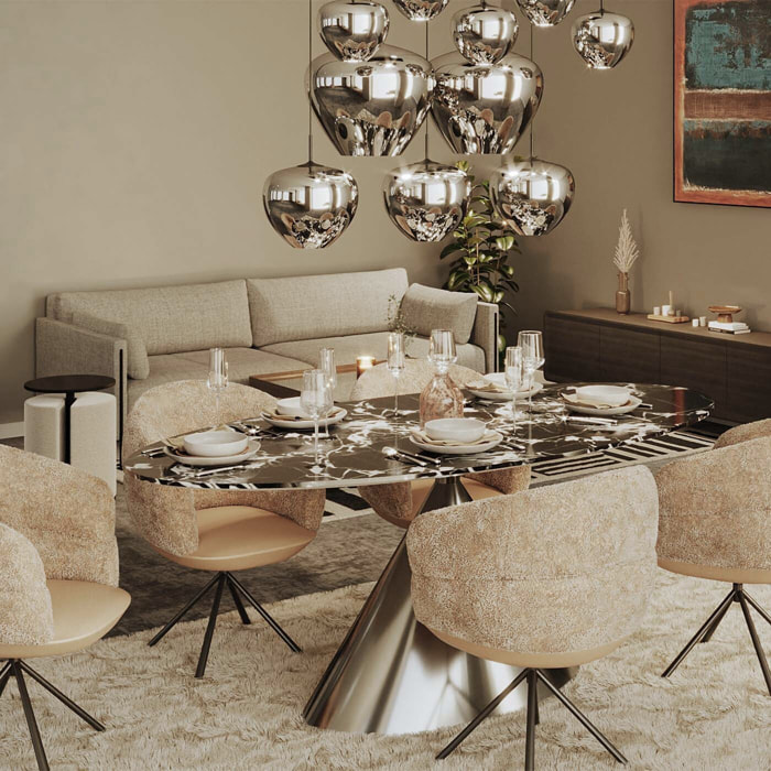 Chaise avec accoudoirs pivotante Tasty taupe Kare Design