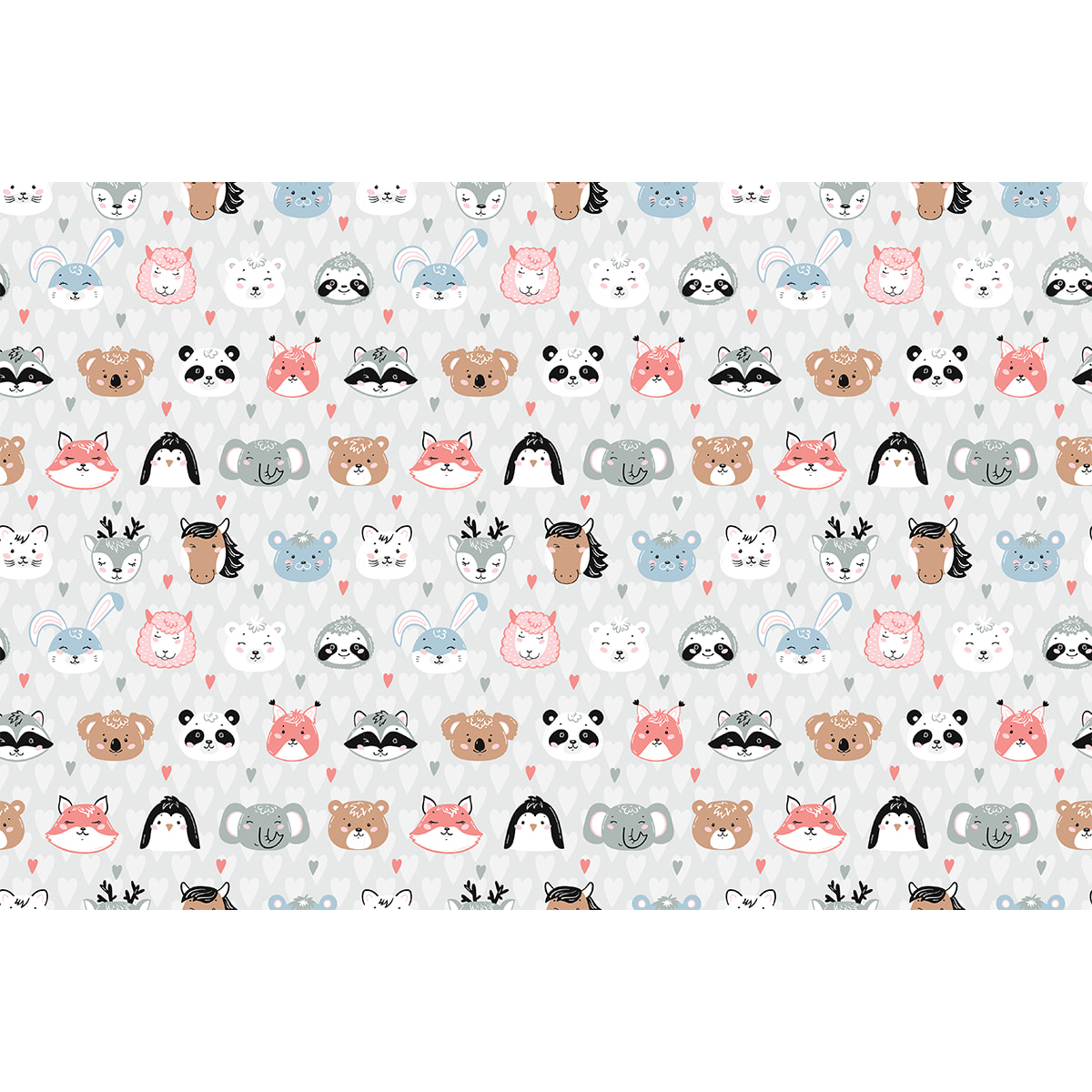 Sticker meuble enfant animaux amoureux scandinaves 60 x 90 cm