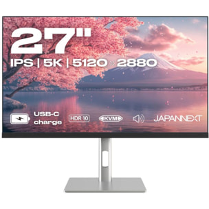 Ecran PC 5K JAPANNEXT JN-IPS275K-HSPC9 5K 27'' IPS 5K HDR10 DCI-P3 HDMI - DP - USB-C 90W - KVM